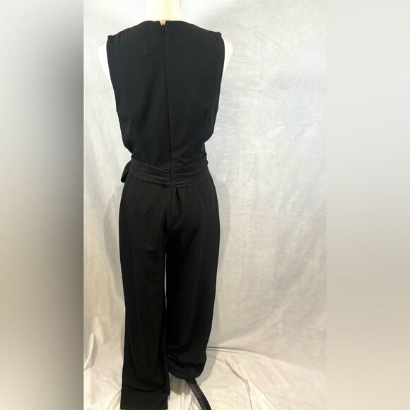 Alex Marie black wrap top wide leg jumpsuit size 4 - Picture 5 of 7